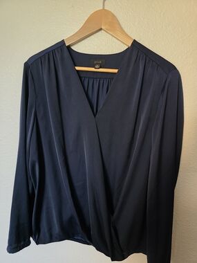 Privé Navy Wrap Blouse